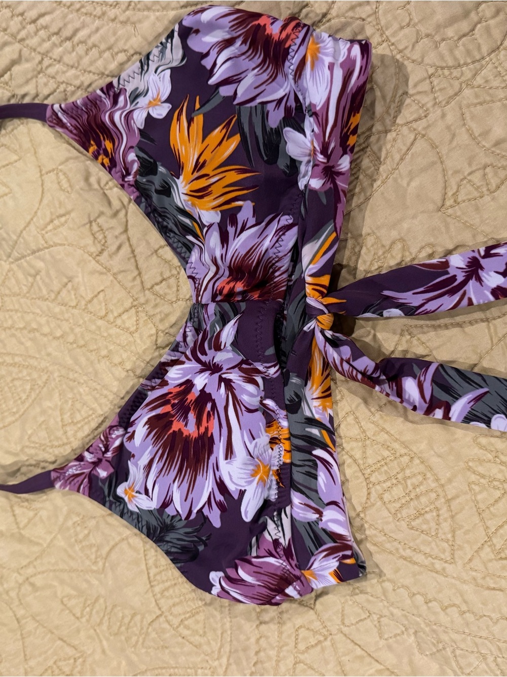 Women’s Purple Floral Bikini Top